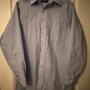 Stafford Light Blue Classic Fit Dress Shirt size: 15